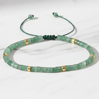 Pulsera Elástica Ajustable de Aleación con Cuentas de Turquesa Bohemia de 2x4mm, Gema Tibetana Delicada para Mujer, Venta al por Mayor