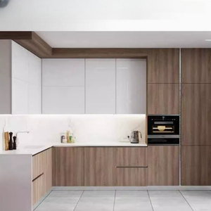 Ais Modern tasarımlar yüksek son ekonomik özel mobilya çin'den kullanılan küçük tam <span class=keywords><strong>L</strong></span> şekilli melamin mutfak dolapları - Product Image 4