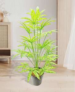 Bonsái de Hojas de Cáñamo Artificiales, Hojas de <span class=keywords><strong>Arce</strong></span> Artificiales en Maceta, Planta Artificial para Decoración de Sala de Estar, Oficina, Escalera, Balcón - Product Image 5