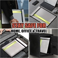 Sac à documents ignifuge (15 x 11 pouces) avec 2 poches et fermeture éclair étanche, sac à argent ignifuge, enveloppe ignifuge, sac de sécurité pour argent liquide