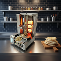 Robot à Döner Commercial Multilingue 70 kg, Machine à Döner/Shawarma/Kebab à Coupe Automatique, Robot à Döner Électrique