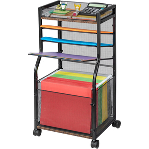 5-Tier cán tập tin giỏ hàng với treo tập tin thư mục, di động bàn tập tin tổ chức trên có thể khóa bánh xe, trượt khay tổ chức - Product Image 1