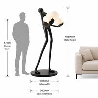 Lampe sur pied en résine au design minimaliste avec abat-jour en verre, hauteur réglable, LED E27, sculpture pour la décoration moderne du salon