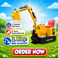 VEKAIN Mini-Excavatrice Électrique pour Enfants, Grand Modèle d'Équipement de Divertissement Extérieur, avec Fonction de Pêche aux Balles