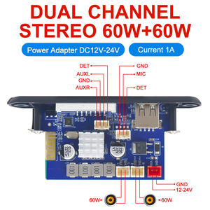 Amplificateur VIRE 2*60W, lecteur MP3, carte décodeur Bluetooth, DC 12-24V, lecteurs MP3, amplificateur, module radio FM <span class=keywords><strong>pour</strong></span> voiture - Product Image 3