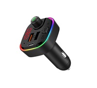Chargeur rapide pour voiture Lumière arc-en-ciel Lecteur MP3 Bluetooth pour voiture Chargeur multifonctionnel Transmetteur FM QC3.0 Chargeur pour voiture