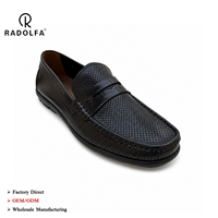 Mocassins de luxe pour hommes en cuir grainé, semelle en mousse ultra-légère, en cuir véritable soyeux, respirants, chaussures de conduite personnalisables RADOLFA