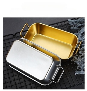 Korea Style Tableware Designer Dinnerware Gold Silver Stainless Steel <strong>Dessert</strong> Snack <strong>Tray</strong> - Product Image 6