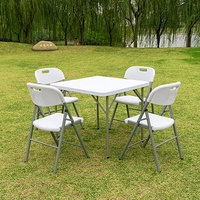 Table pliante carrée en plastique pour extérieur, portable, pour parc, fête, pique-nique, stand, tables à manger pliantes