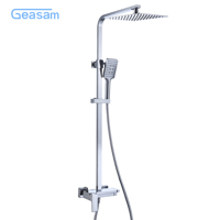 Ensemble de douche mural GEASAM avec mitigeur finition chromée – Kit complet