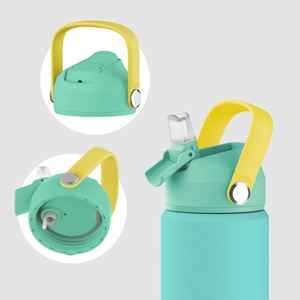 New 12 oz 304 Stainless Steel Insulated Flask 12-24hr <b>Thermal</b> Insulation Silicone <b>Boot</b> Kids Water Bottle Handle Lid Food Contact - Product Image 4
