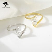 Bagues Moissanite Oeil de Cheval en Argent Sterling 925 Simple Personnalisé Plaqué Or 18K Dames Usage Quotidien Fine Jewelry Taille 5*10