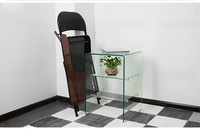 Chaise pliante multifonctionnelle avec table, pour hôtel, réunion, bureau, moderne, simple, revêtement en cuir, pour étude, lecture, livre