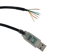 Cable USB RS232 de 1,8 M, Cable negro Ftdi RS232, nivel UART, señales, Cable de programación de ordenador de 0,0 3,3