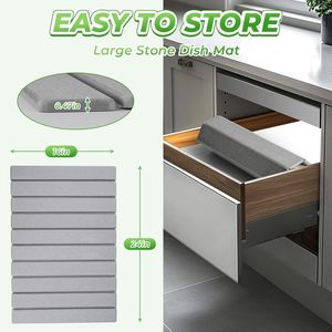 Tapete de Piedra Diatomácea Superabsorbente de 24*16 Pulgadas, Ecológico, de Secado Rápido, Plegable, para Cocina, Baño y Encimeras - Product Image 3