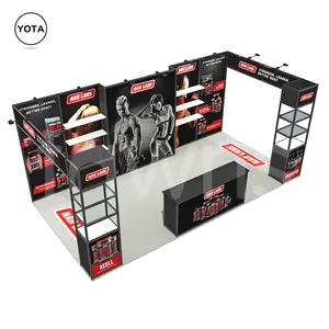 Tawns Modular Exhibition Display Stand Aluminum Frameless Seg Reusable New Design Led Backlit Light Box Trade Show Booth