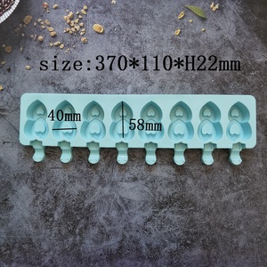 8 lỗ Silicone Kem khuôn hình trái tim hình Bầu chuỗi <span class=keywords><strong>Ice</strong></span> Pop khuôn DIY Popsicle khuôn bánh pudding khuôn khay món tráng miệng - Product Image 2