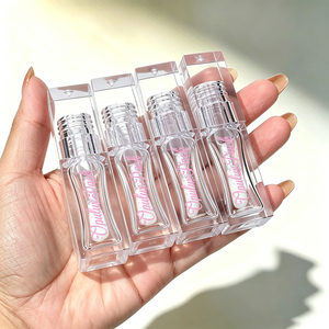 Conteneur carré vide pour huile à lèvres en PETG transparent de 6 ml, applicateur, tubes de gloss à lèvres de luxe avec emballage personnalisé, vente en gros - Product Image 5