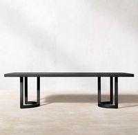Ensemble de salle à manger extérieur élégant en aluminium, 4, 6 ou 8 places, mobilier de jardin moderne pour villa de luxe et hôtel de charme