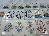 Juego de Mahjong Americano de Acrílico Blanco de Algodón, Celebrando los Juegos del Festival de la Madre Tierra