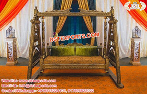 Gujarati-columpio tradicional indio para boda, diseño de Sankheda de madera antigua - Product Image 6