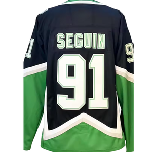 Maillots de hockey Dallas Stars pour hommes, cousus # 14 Benn # 21 Robertson # 91 Seguin # 53 Vert Noir Blanc - Product Image 2