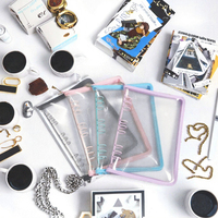 Clips Metálicos de Colores, Carpeta de 6 Anillos A6 A5, Funda Transparente de PVC con Cierre, Organizador de Documentos Hongyunda