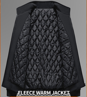 Veste matelassée pour homme grande taille, pour hommes matures, épaisse, thermiquement isolée, col mandarin, coupe classique confortable, manteau d'hiver