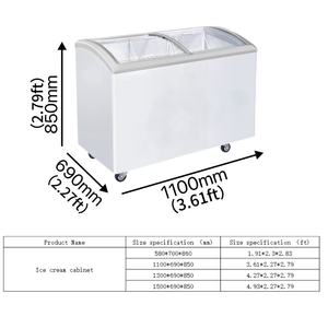<span class=keywords><strong>Congelador</strong></span> <span class=keywords><strong>Horizontal</strong></span> Comercial <span class=keywords><strong>con</strong></span> Puerta de Vidrio, Exhibidor <span class=keywords><strong>Congelador</strong></span> de Helados Comercial de Primera Calidad <span class=keywords><strong>con</strong></span> Vidrio - Product Image 2