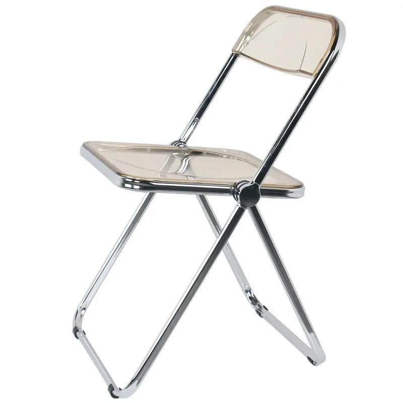 Portable Transparent Crystal Acrylic Stainless Steel Frame Folding Event Chair Plastic Folding Chair