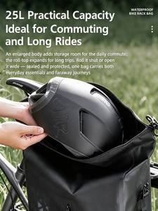 ESLNF Sacs de vélo, sacs de vélo imperméables de grande capacité de 25 L, sacs de selle pour porte-bagages arrière, sac à dos de cycliste - Product Image 5