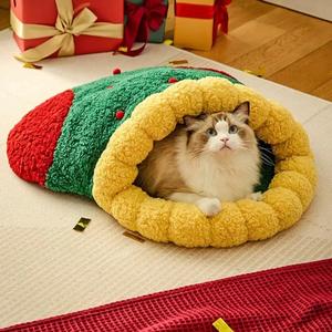 ถุงนอนแมวนุ่มสบายสำหรับแมว<span class=keywords><strong>ใน</strong></span>บ้านสุนัขเล็กๆกระเป๋าสัตว์เลี้ยงซักได้อบอุ่นของขวัญตกแต่งวันหยุด - Product Image 3