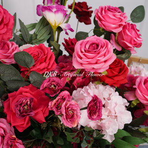 Phổ biến trang trí đám cưới Mùa xuân mùa hè phong cách hoa nhân tạo bóng hoa hồng đỏ lối đi hoa cho trang trí đám cưới - Product Image 5