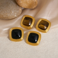 Nouvelles boucles d'oreilles créoles Dazan INS en acier inoxydable hypoallergénique plaqué or 18 carats, motif tigre gitan à pois, effet colle et yeux de chat, bijoux pour femme