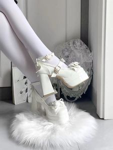 Nouvelles Chaussures Lolita 2026 à Bout Rond et Talon Haut, Élégantes et Douces, pour Femmes, Idéales pour le Cosplay, Noir et Beige - Product Image 2