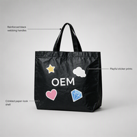 Sac fourre-tout en tissu PET recyclé écologique, sac de shopping durable en RPET, imprimé sur mesure, sac à main réutilisable pour la promotion en détail