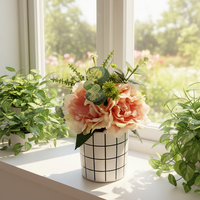 Pivoine Artificielle de Haute Qualité 5/7 Têtes Vente en Gros Usine Réaliste Noël Mariage Maison Fête Décoration Bouquet Tige Unique