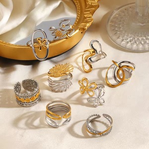 Colored Stainless Steel <b>Ring</b> - Luxury <b>Open</b> Design with Adjustable Feature - Fashion <b>Ring</b> for Women Trendy and Versatile <b>Ring</b> - Product Image 1