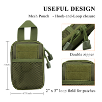 TAC OUTDOOR Pochette tactique imperméable de petite taille, trousse de premiers soins, matériau en nylon, fermeture à glissière, unisexe