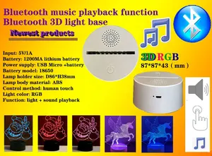 Music Song Player 3D Night Lamp Base piedistallo controllo del telefono cellulare RGB 7 colori musica Symphony con luci a LED