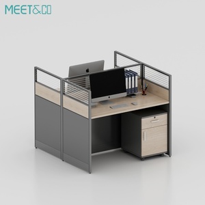 Modern Convertible Extendable L-Shaped Computer <b>Desk</b> 2-10 Person Workstation Staff Cubicle <b>Table</b> for Office Use - Product Image 6