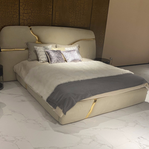 <span class=keywords><strong>Letto</strong></span> Matrimoniale di Lusso in Pelle Italiana, Design Moderno per Villa, Camera da <span class=keywords><strong>Letto</strong></span> Principale di Lusso, <span class=keywords><strong>Letto</strong></span> <span class=keywords><strong>Montagna</strong></span> - Product Image 6