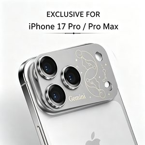Protezione per Obiettivo Fotocamera iPhone 17 Pro Max, Pellicola in Lega di Alluminio AR HD Antigraffio, Facile da Installare, Motivo Zodiaco Gemelli - Product Image 1