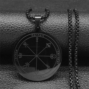 Talisman Protection Chance Roi Salomon Sceau Collier En Acier Inoxydable Richesse Fortune Roue Femmes Hommes Chaîne Bijoux salomon - Product Image 4