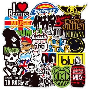 ZY0153C 100/PCS Autocollant de groupe de <span class=keywords><strong>musique</strong></span> rock Graffiti Imperméable Amovible Autocollant pour ordinateur portable Scooter - Product Image 2