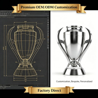 Trophée métallique écologique personnalisé avec placage argent poli miroir, gravure et impression UV pour événements d'entreprise et récompenses de courses et de marche