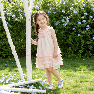 Vestido Versátil Estilo Coreano para Niñas, Nuevo Vestido de Verano a la Moda con Perlas y <span class=keywords><strong>Gasa</strong></span>, Cuello Halter con Rosas, Vestido de Princesa - Product Image 3