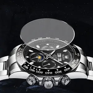 <span class=keywords><strong>Montre</strong></span> mécanique pour homme Olevs 6654, précise, fabriquée à Guangzhou, à bas prix, bracelet en acier inoxydable, résistante à l'eau, continue <span class=keywords><strong>de</strong></span> fonctionner, grande taille - Product Image 4