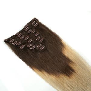 Extensions de cheveux à clips sans couture 100% vierges chinoises Remy, cuticules alignées, double trame machine, couleur plus foncée uniquement, vente en gros - Product Image 3