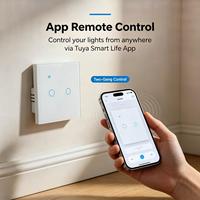 Interrupteur tactile intelligent Tuya Zigbee 10A pour Royaume-Uni/UE, commande à distance par application, panneau en verre trempé, nécessite un fil neutre, compatible Google Assistant